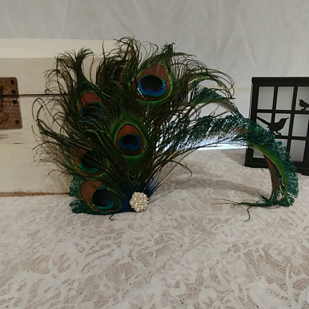 Peacock hair clip